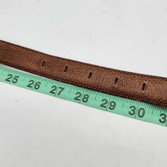 The Ritz Genuine Leather Brown Pebble Women's Small Belt Goldtone Buckle. - Picture 7 of 8